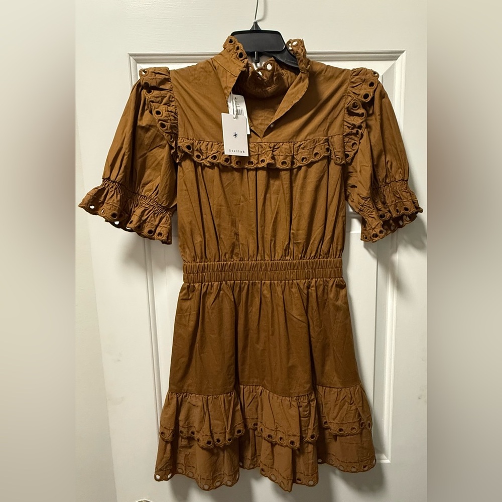 Stellah Brown Ruffled Dress - Picture 3 of 3